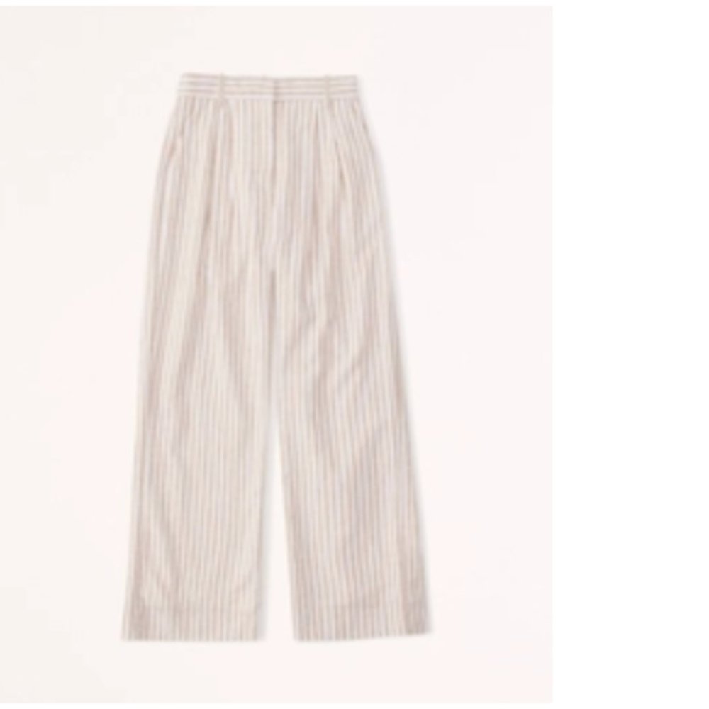 Abercrombie Linen-Blend Tailored Wide Leg Pant